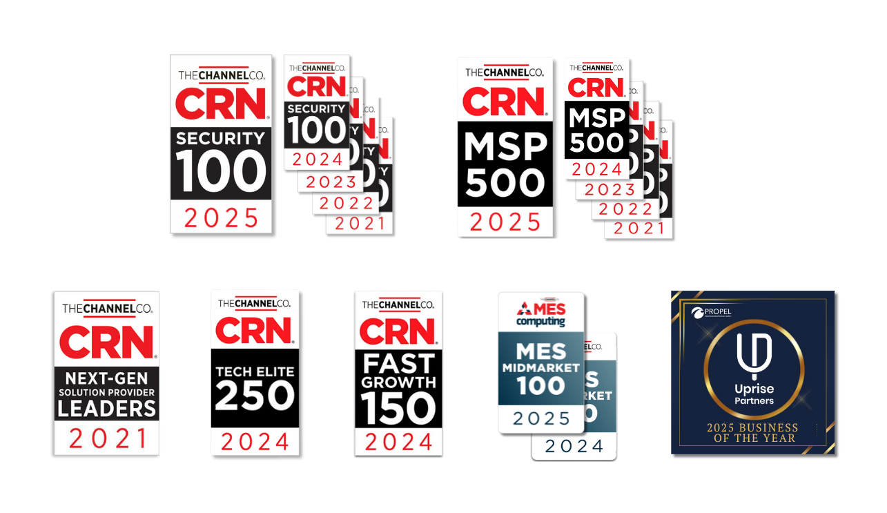 Uprise Partners is proud to be the recipient of many security, tech elite, MSP 500 and Company of the Year awards 