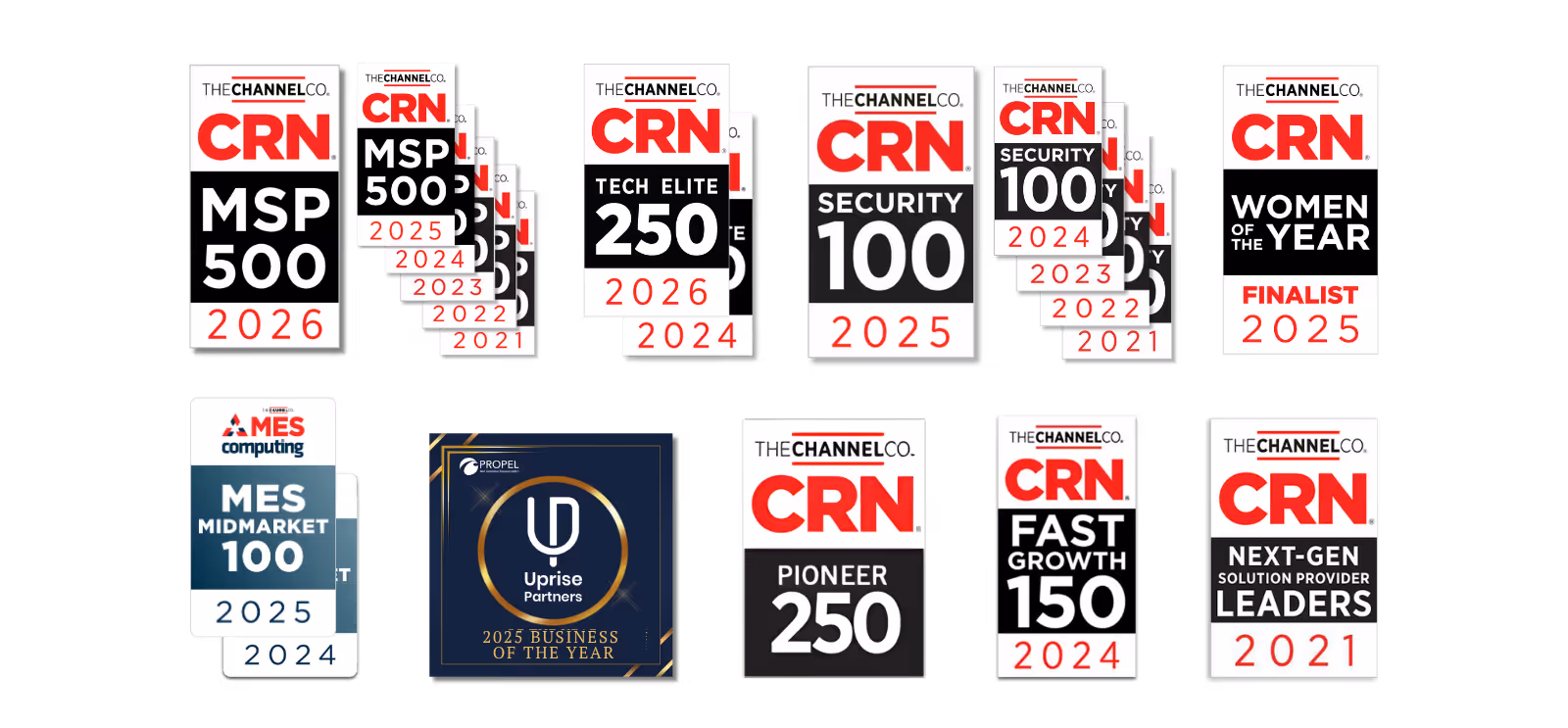 Uprise Partners is proud to be the recipient of many security, tech elite, MSP 500 and Company of the Year awards 