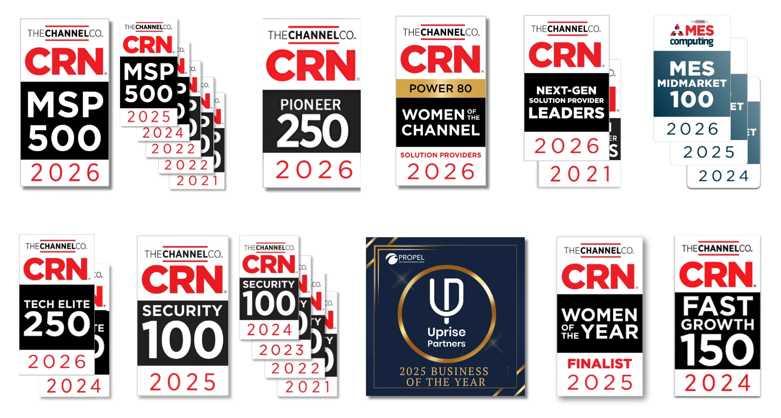 Uprise Partners is proud to be the recipient of many security, tech elite, MSP 500 and Company of the Year awards