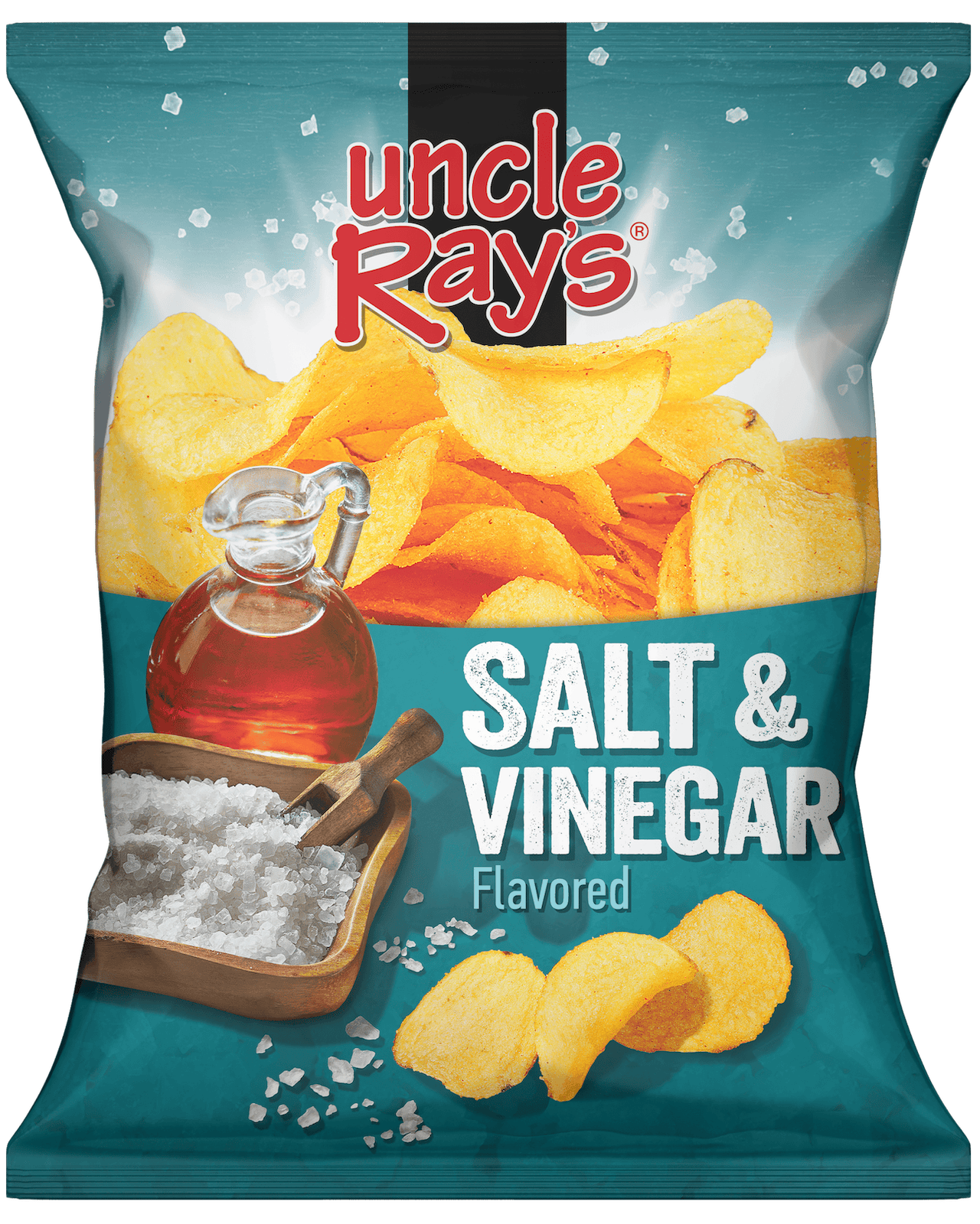 A bag of Salt & Vinegar Chips by Uncle Rays