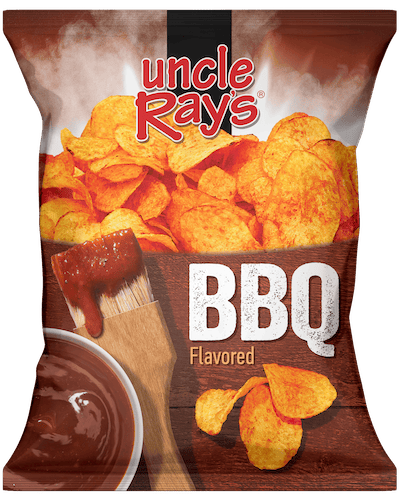 A bag of BBQ Flavored Potato Chips by Uncle Rays