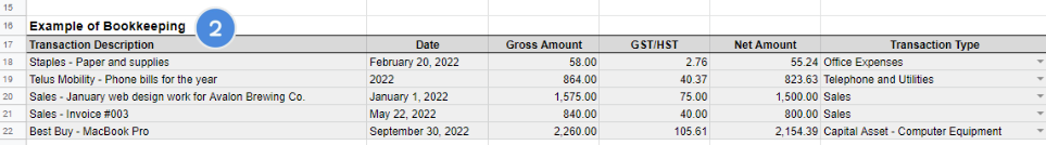 Bookkeeping Template Example of Bookkeeping