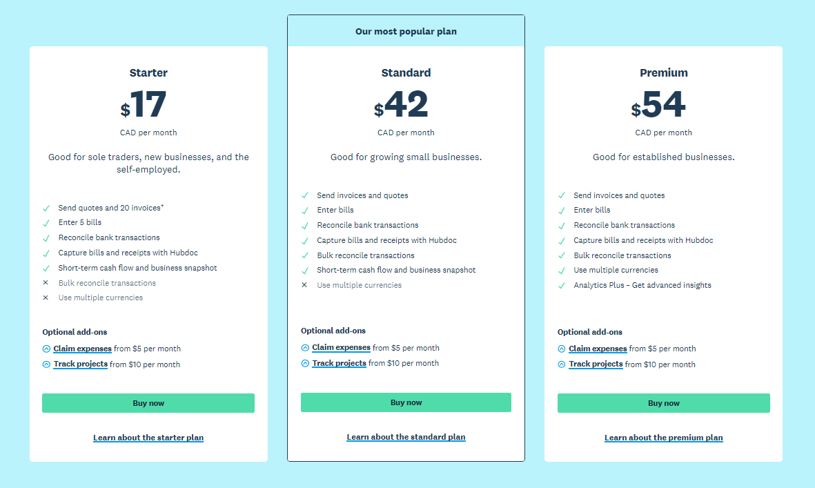 Xero Pricing