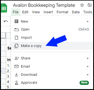 Bookkeeping Template Copy