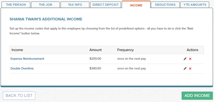 Wagepoint Income Types