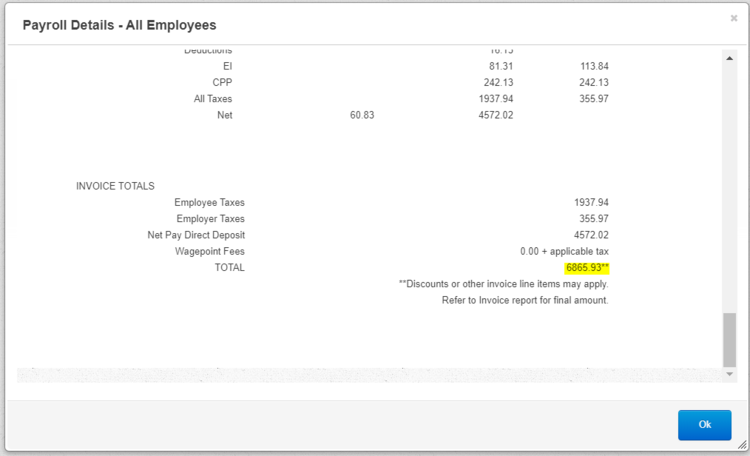 Wagepoint Total Withdrawal