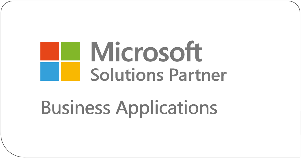 Odznaka Microsoft Solutions Partner Business Applications.