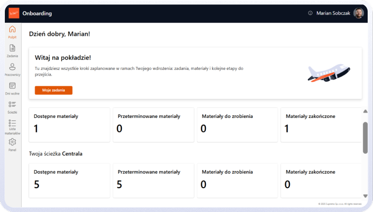 Ekran aplikacji Onboarding