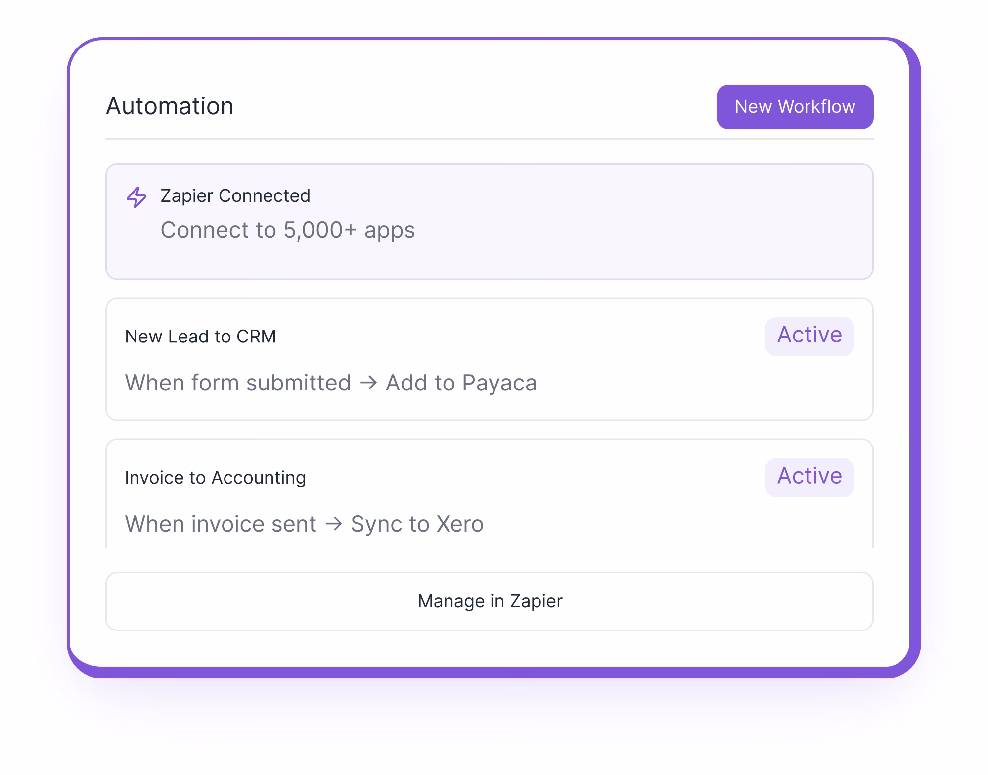 Integrations additional capabilities screenshot