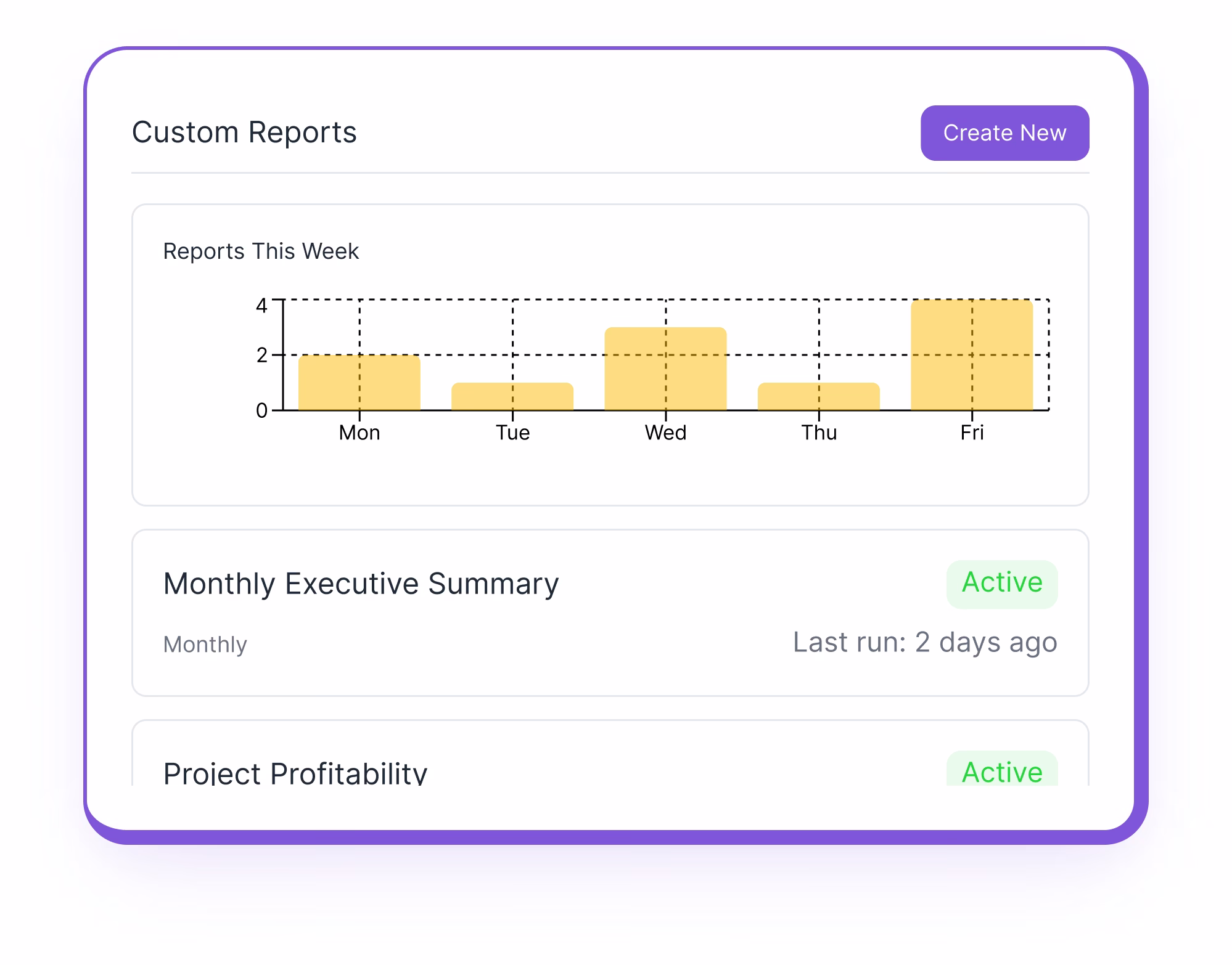 Reporting & analytics testimonials and call-to-action screenshot