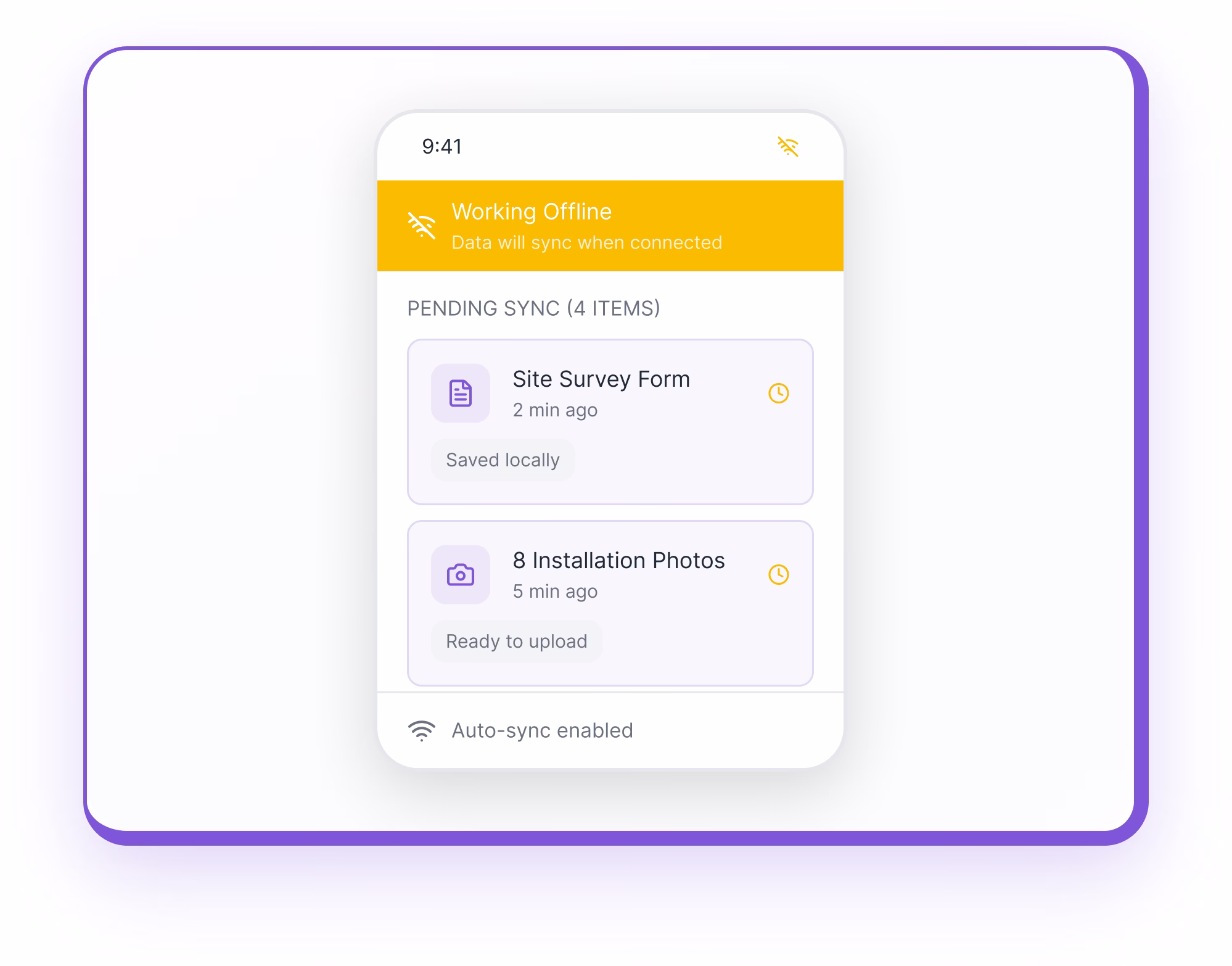 Field data collection additional capabilities screenshot