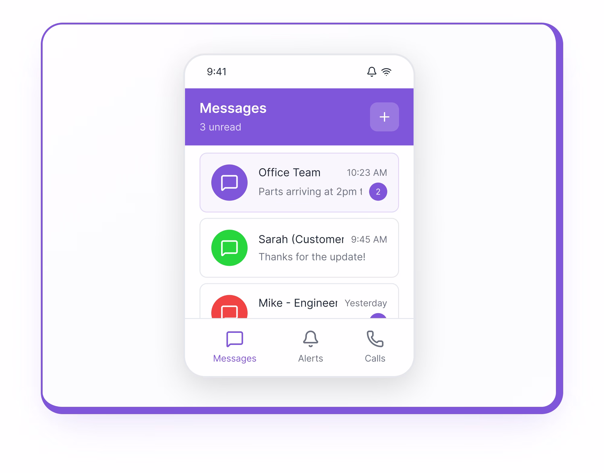 Mobile app testimonials and call-to-action screenshot