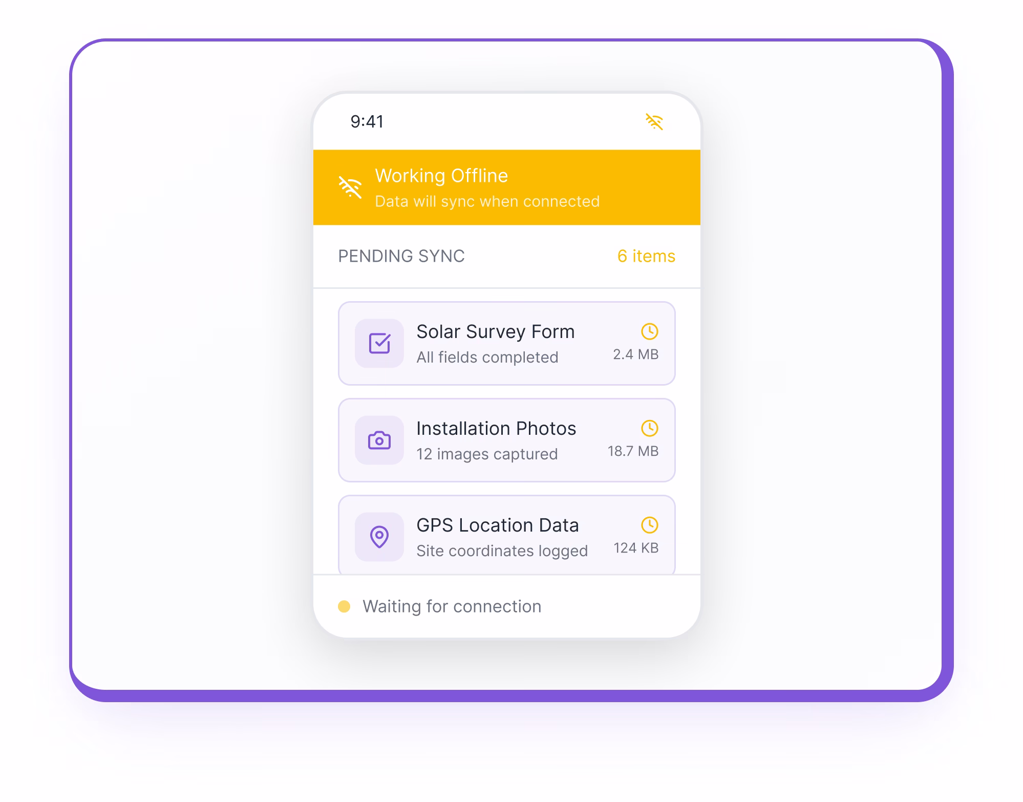 Mobile app primary features screenshot