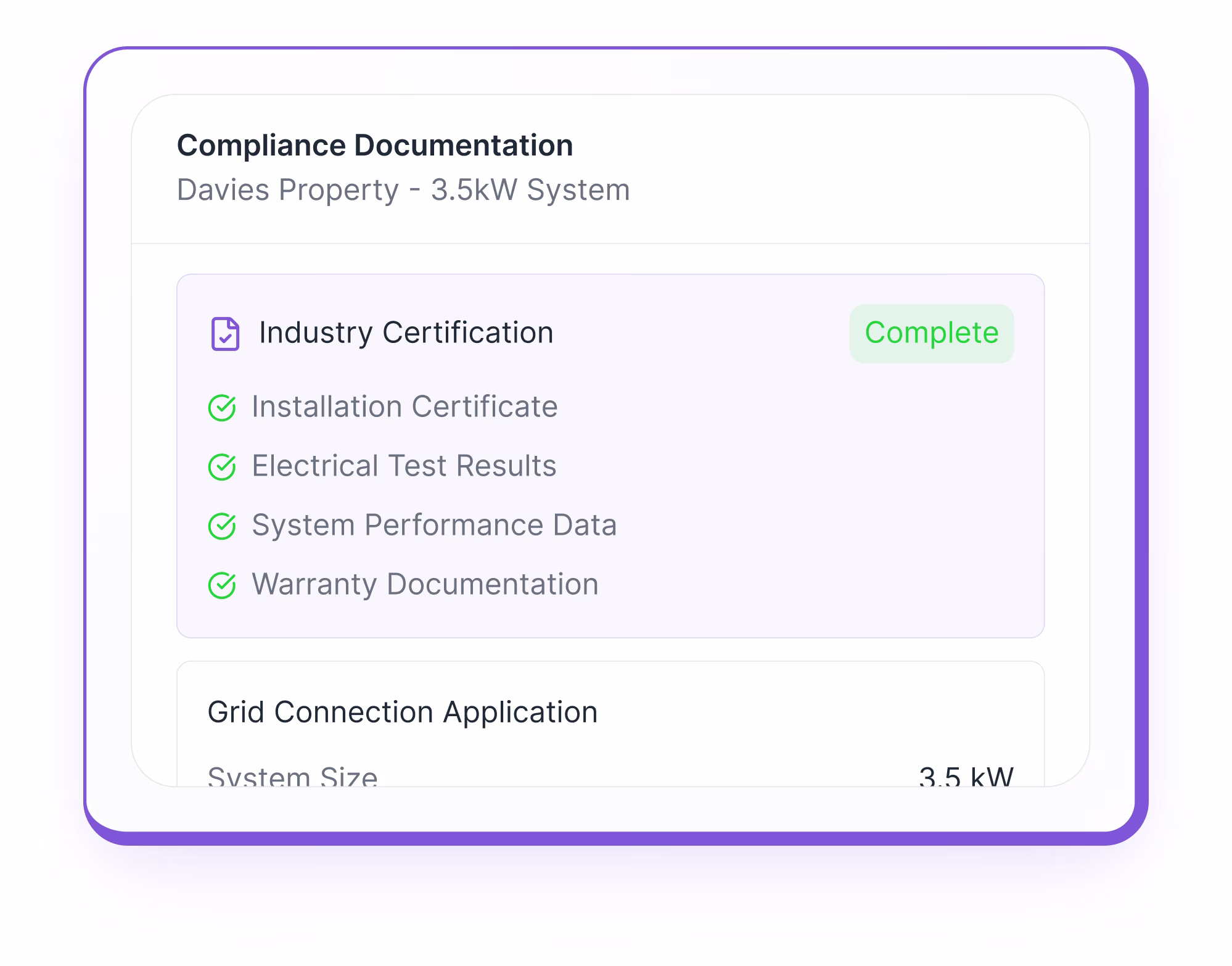 Domestic solar installers additional capabilities screenshot