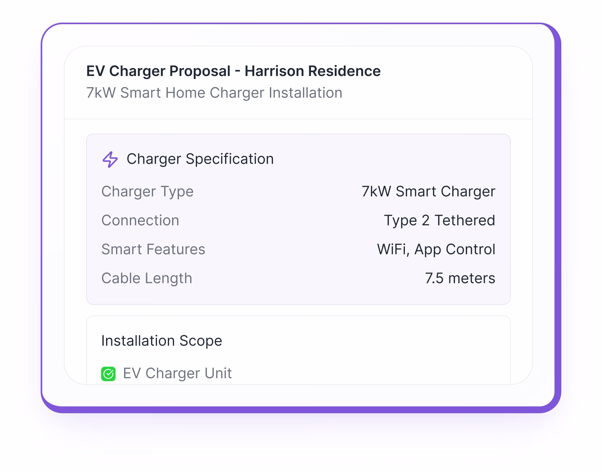 EV chargers primary features screenshot
