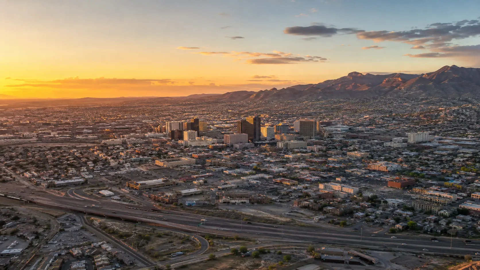 Aerial view of the local metro area