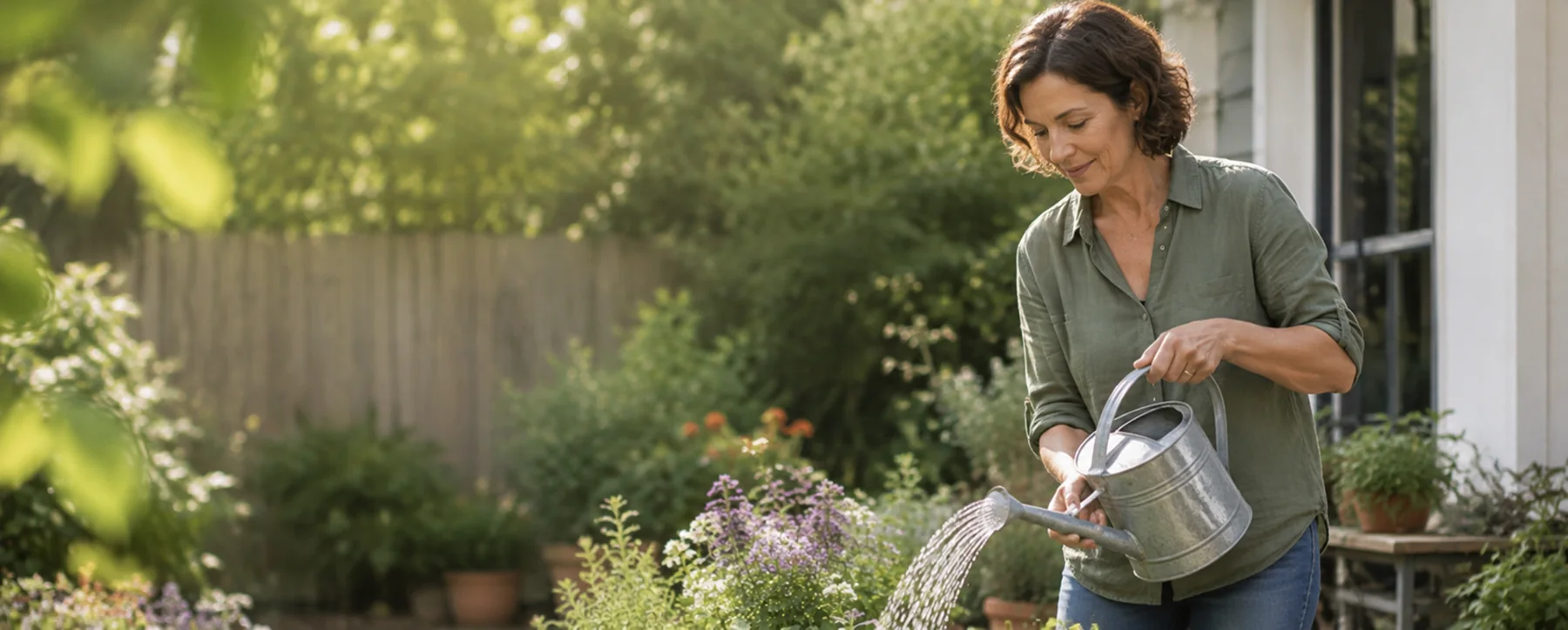 Texas patient tending a garden at home