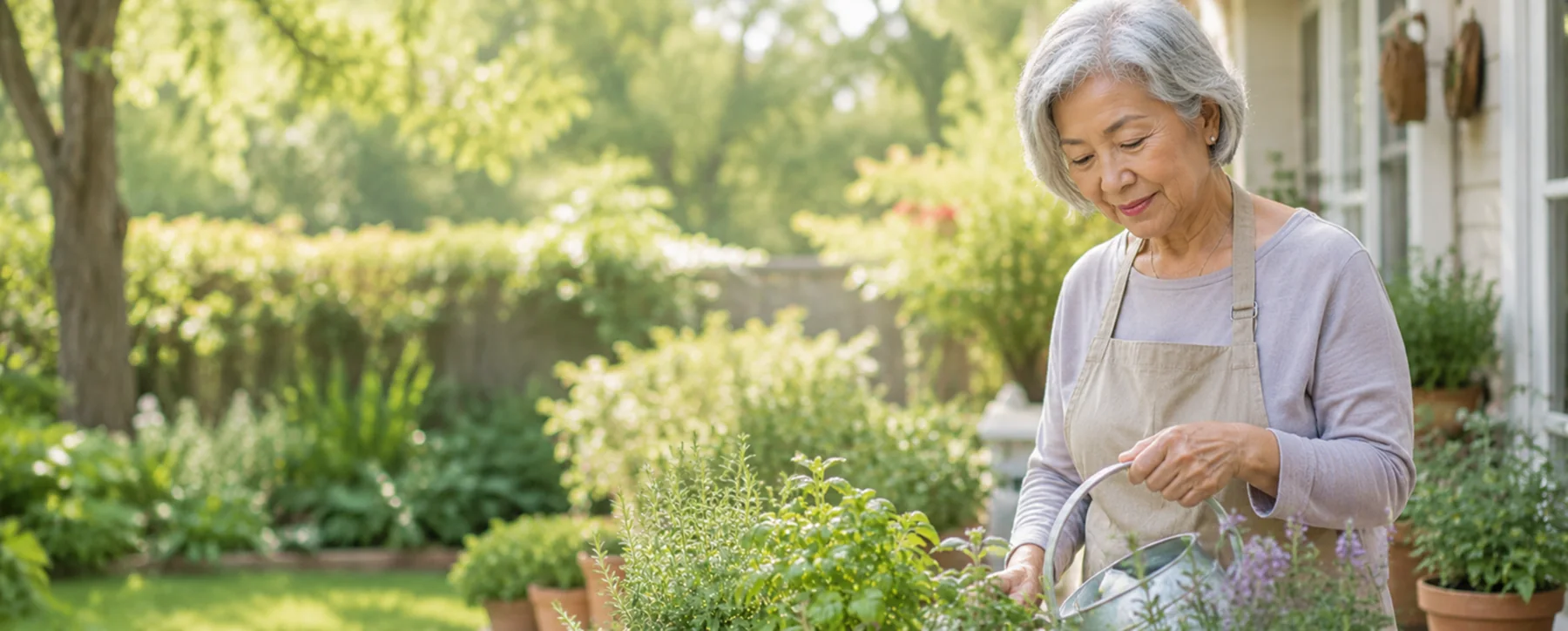 Texas patient tending a garden at home