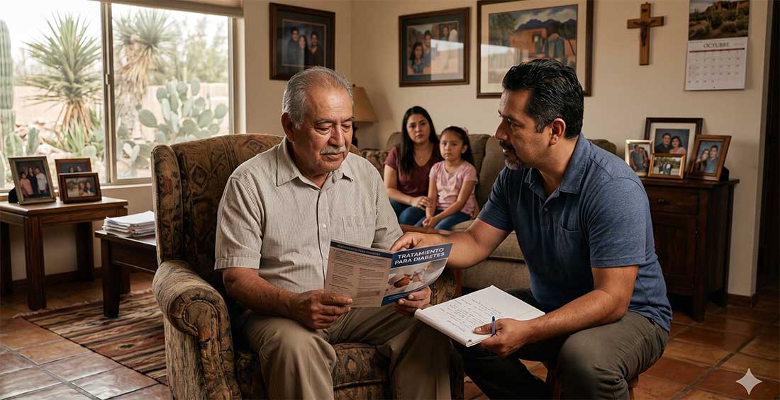 El Paso family discussing a medical marijuana evaluation at home