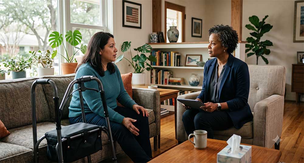 Texas physician speaking with a patient about medical marijuana for spasticity