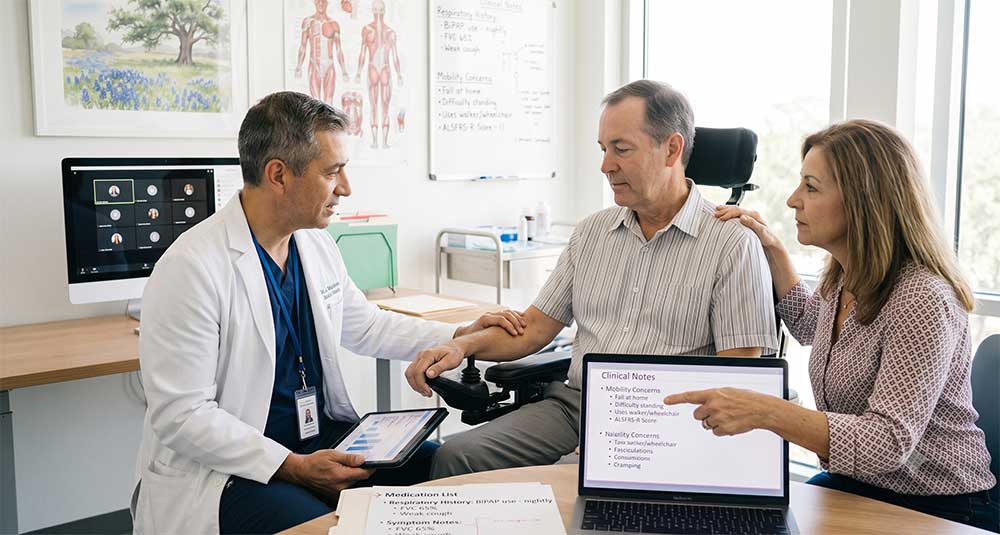 Texas medical marijuana physician reviewing ALS symptoms, medications, and safety concerns