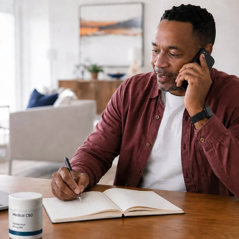 Patient completing a streamlined medical marijuana renewal review
