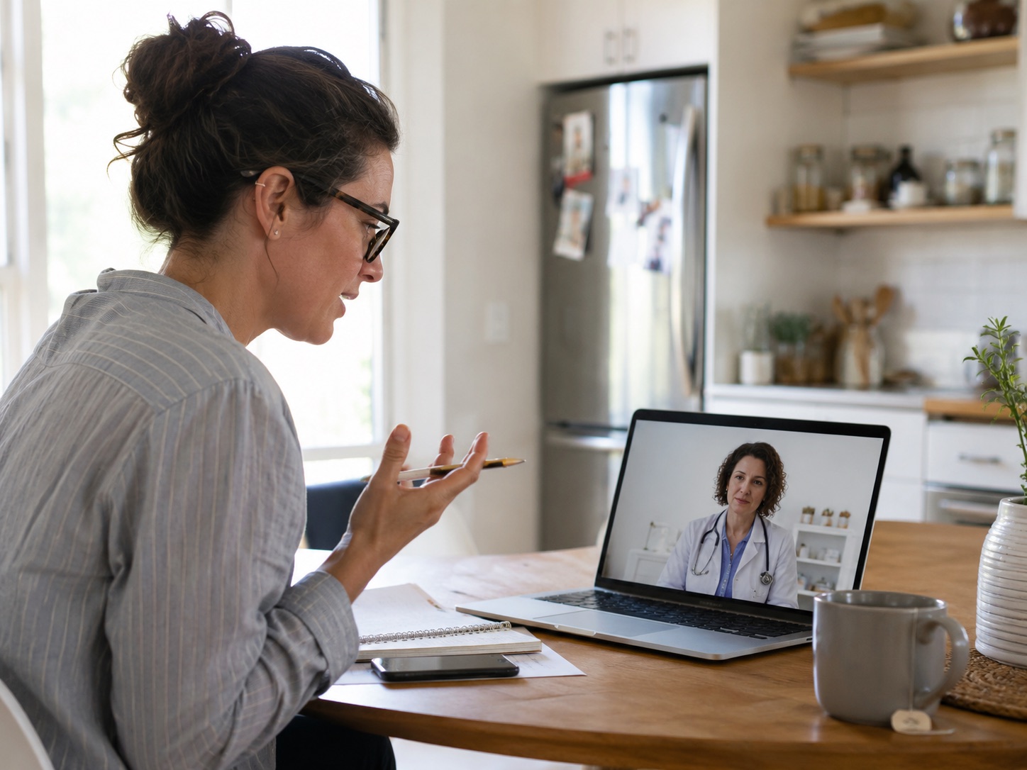 Patient fitting a telemedicine visit around a work schedule