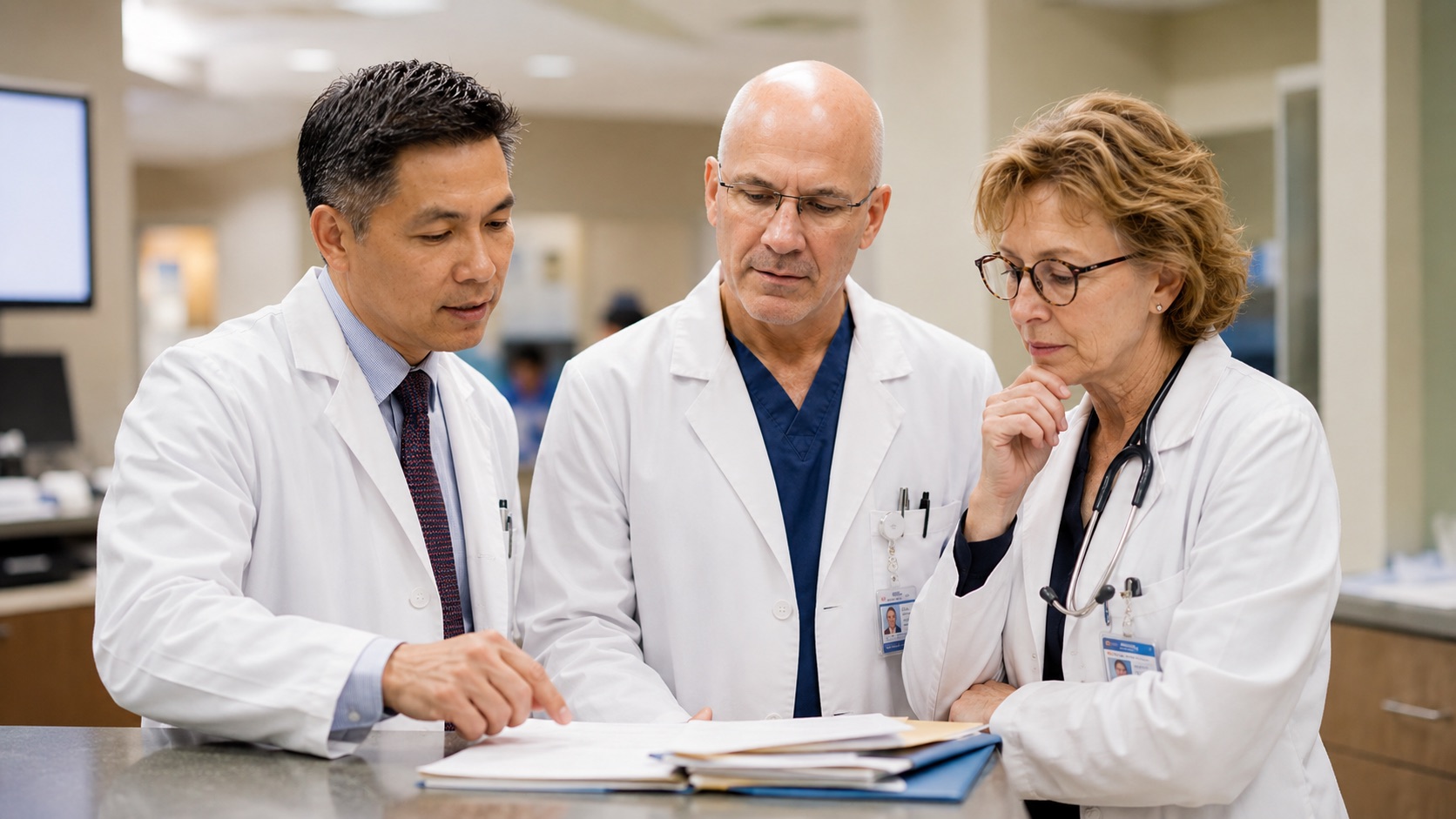 Texas-licensed physicians reviewing a patient case together