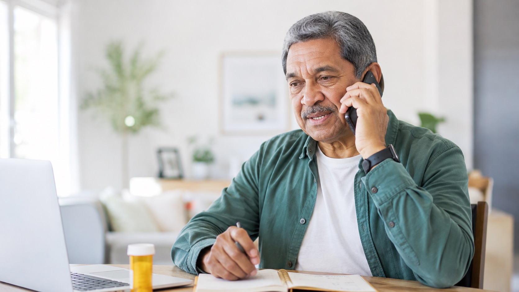 Patient completing a simple online evaluation from home