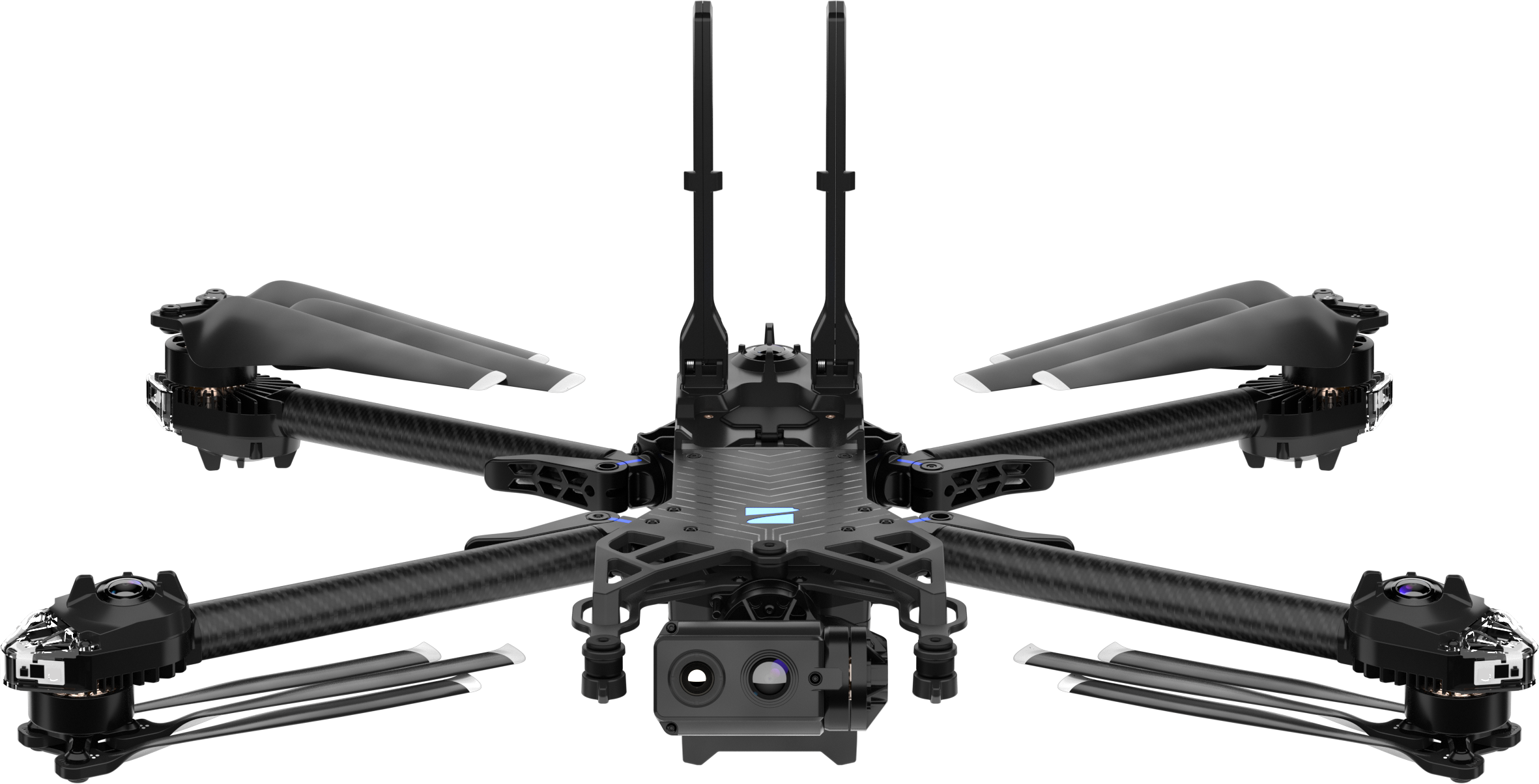Isolated image of an Axon Body 3 device, a black body worn camera