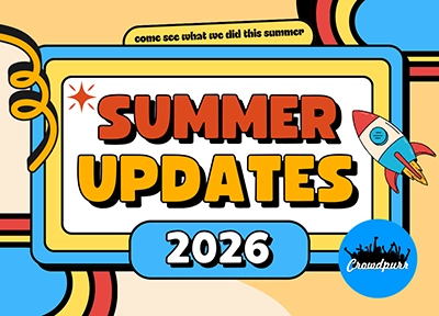 Crowdpurr's Summer 2026 updates include an AI Bingo Generator, Experience List folders, new AI writing tools for trivia, a new premium upgraded plan, and major under-the-hood improvements.