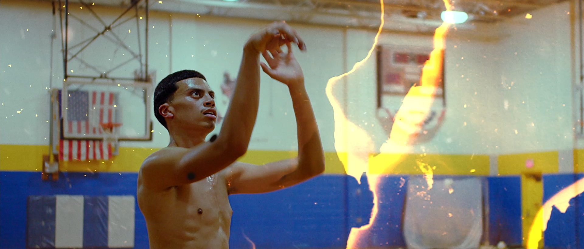 a still frame of Edgar Valentine Jr. shooting a basketball