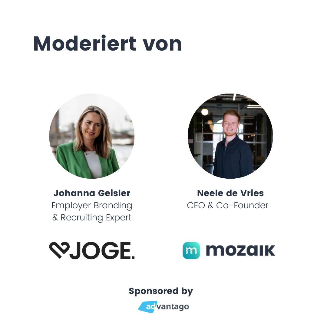 Speakers of the evening Johanna Geisler (JOGE), Neele de Vries and th sponsor of the evening advantago
