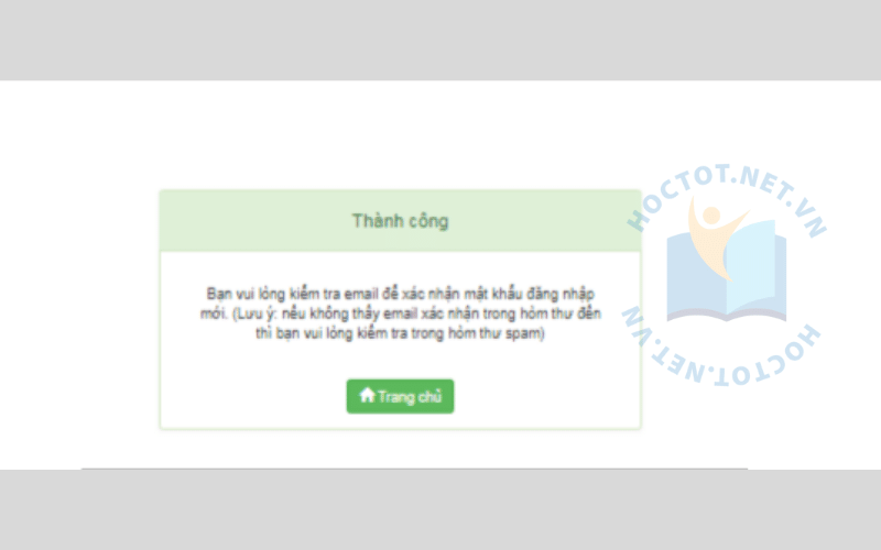 Thông báo đăng ký tài khoản thi ĐGNL thành công