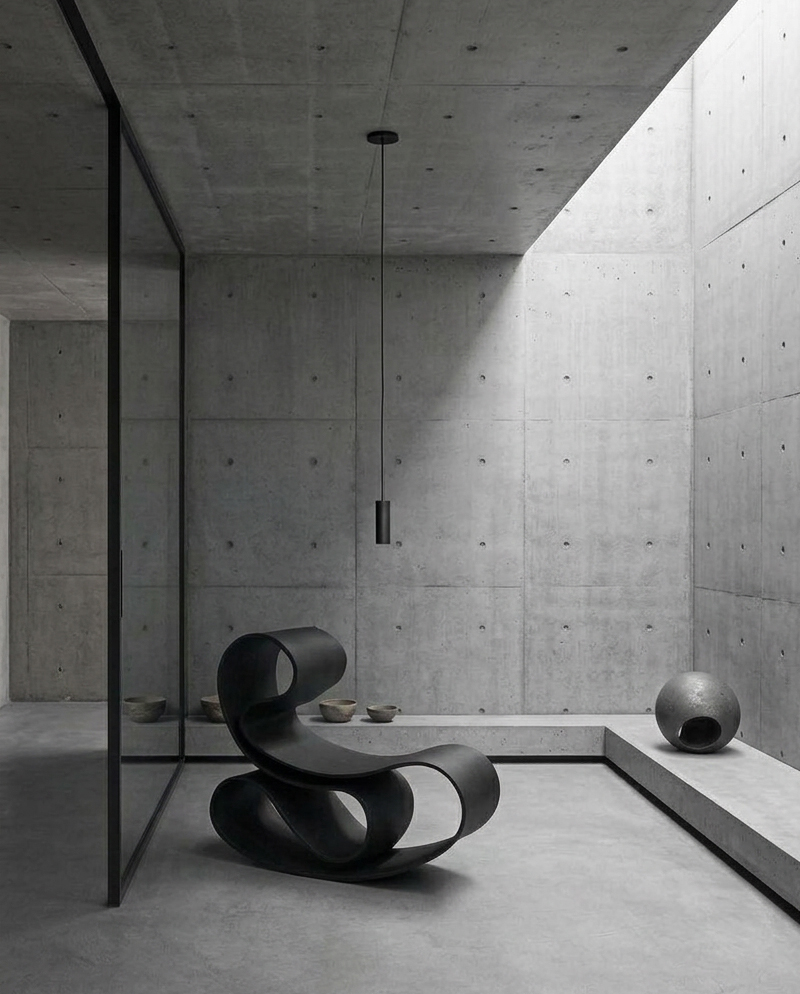 Evolve rocking chair  in black — 3D printed i 100% recyclable biocomposite chair by Reform Design Lab