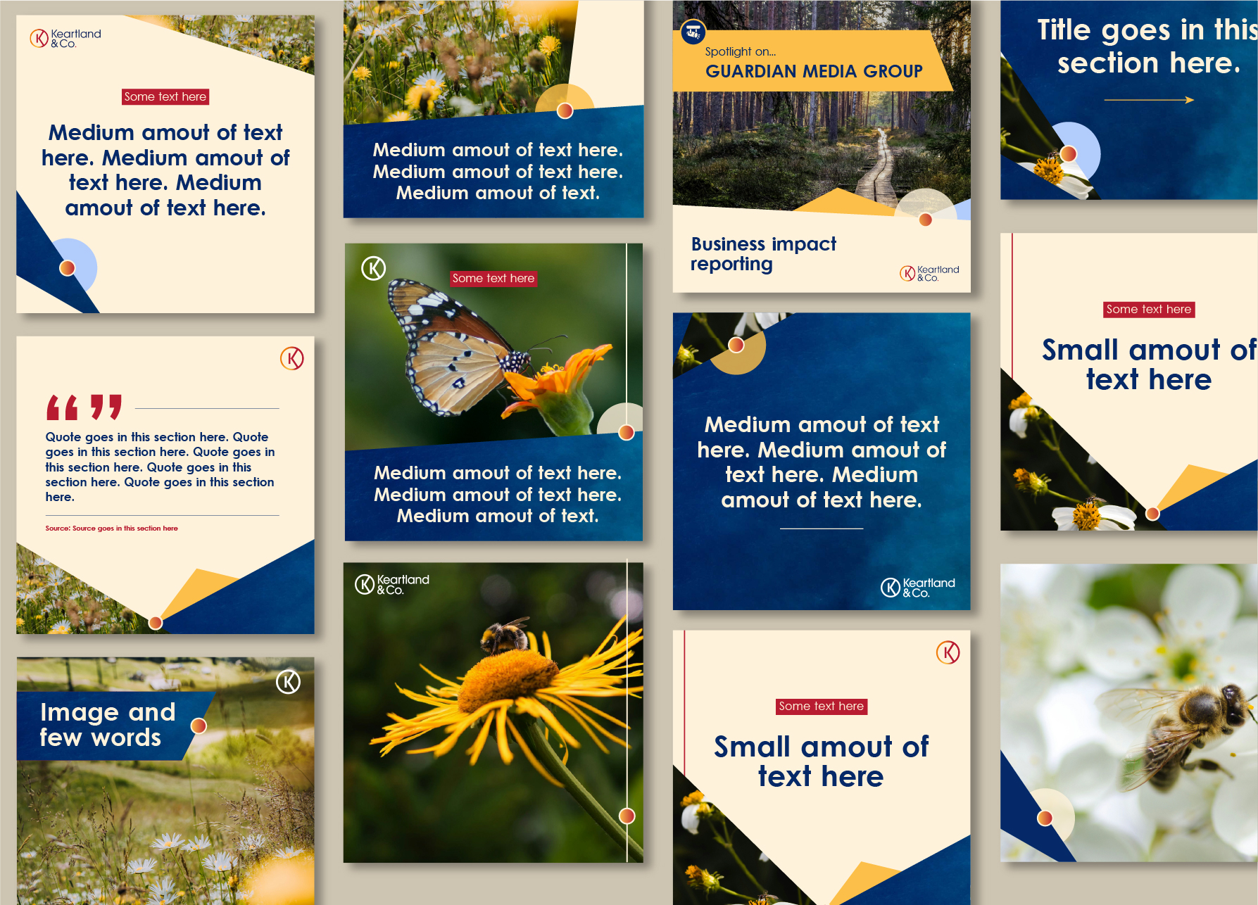 Keartland & Co social media templates design