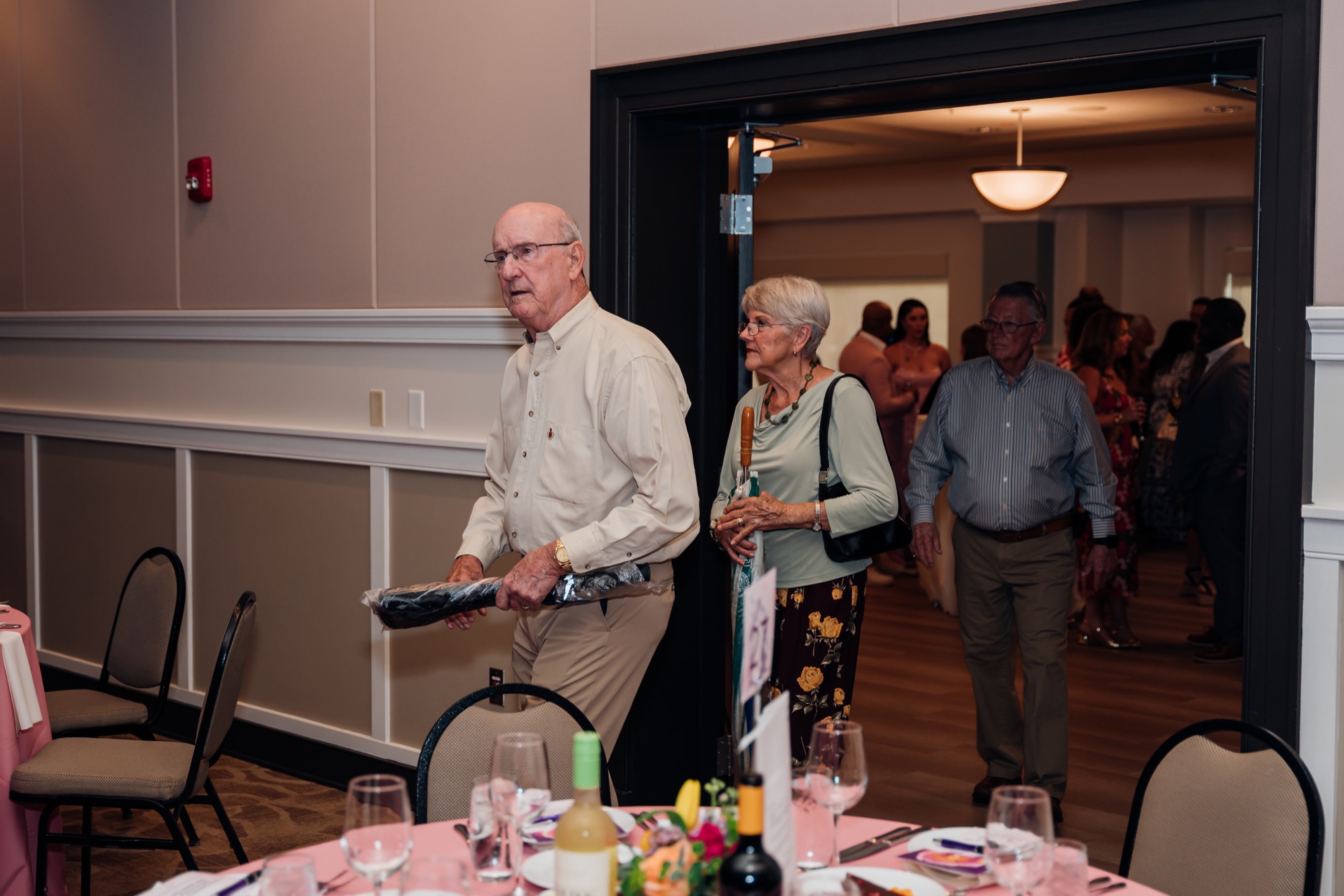 Road to Freedom Gala, guests arriving and mingling in the ballroom