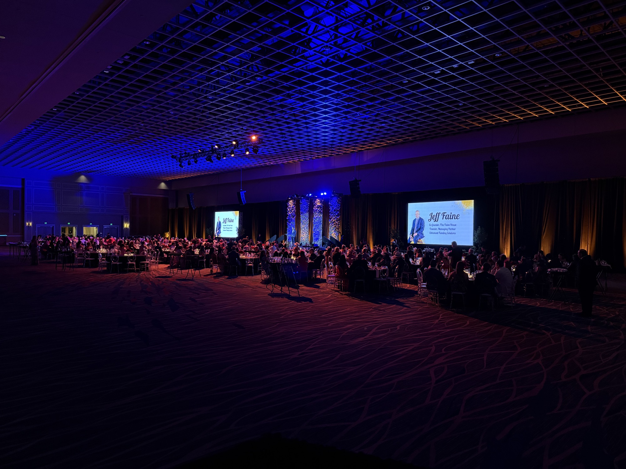 The Faine House Gala, audience seated during the evening program