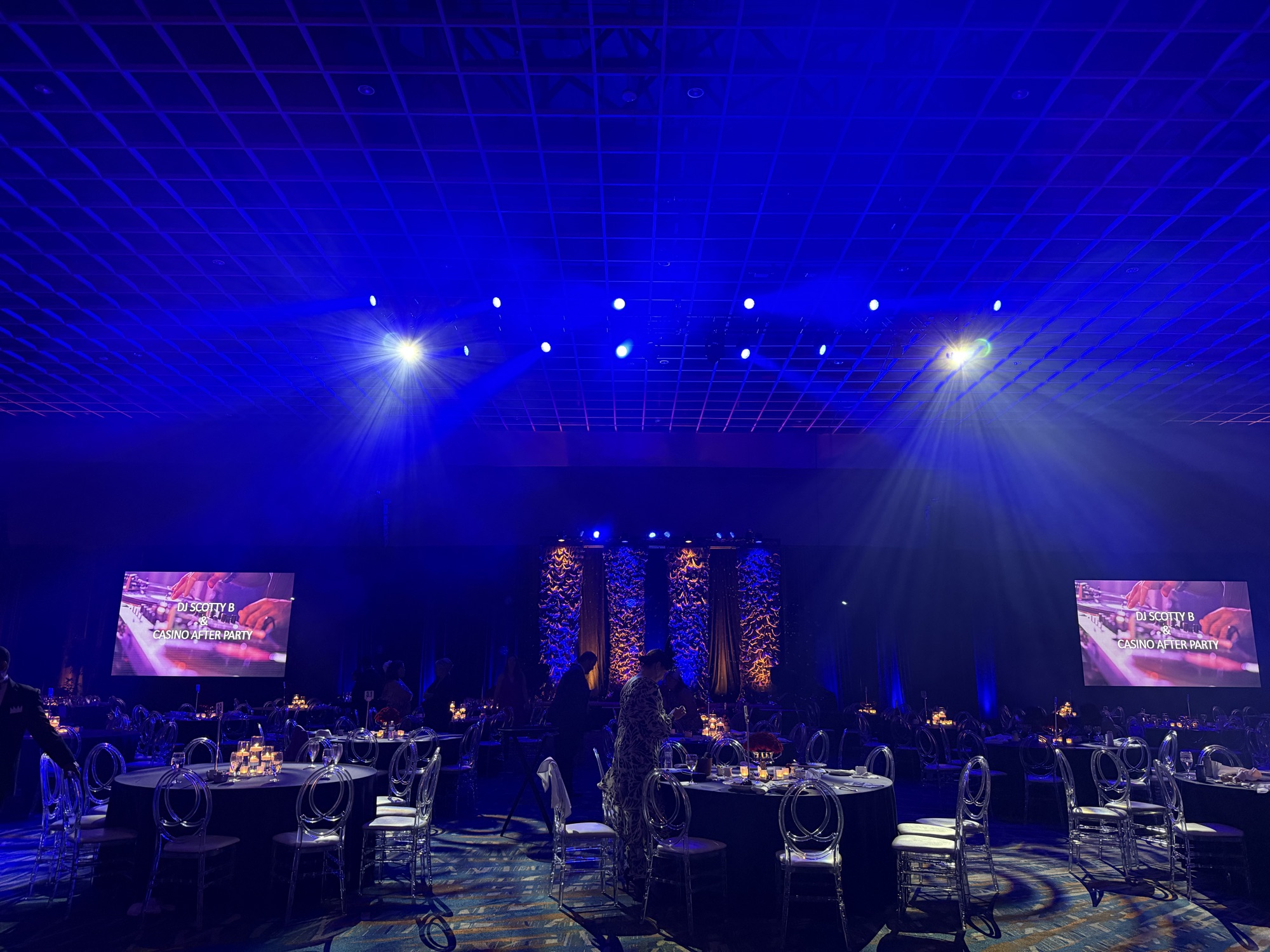 The Faine House Gala, stage wash and dance floor lighting package