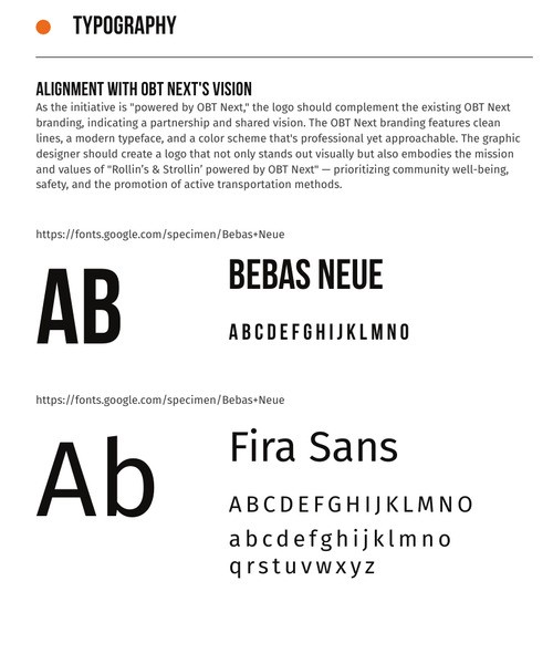 Brand typography specimen featuring Bebas Neue and Fira Sans