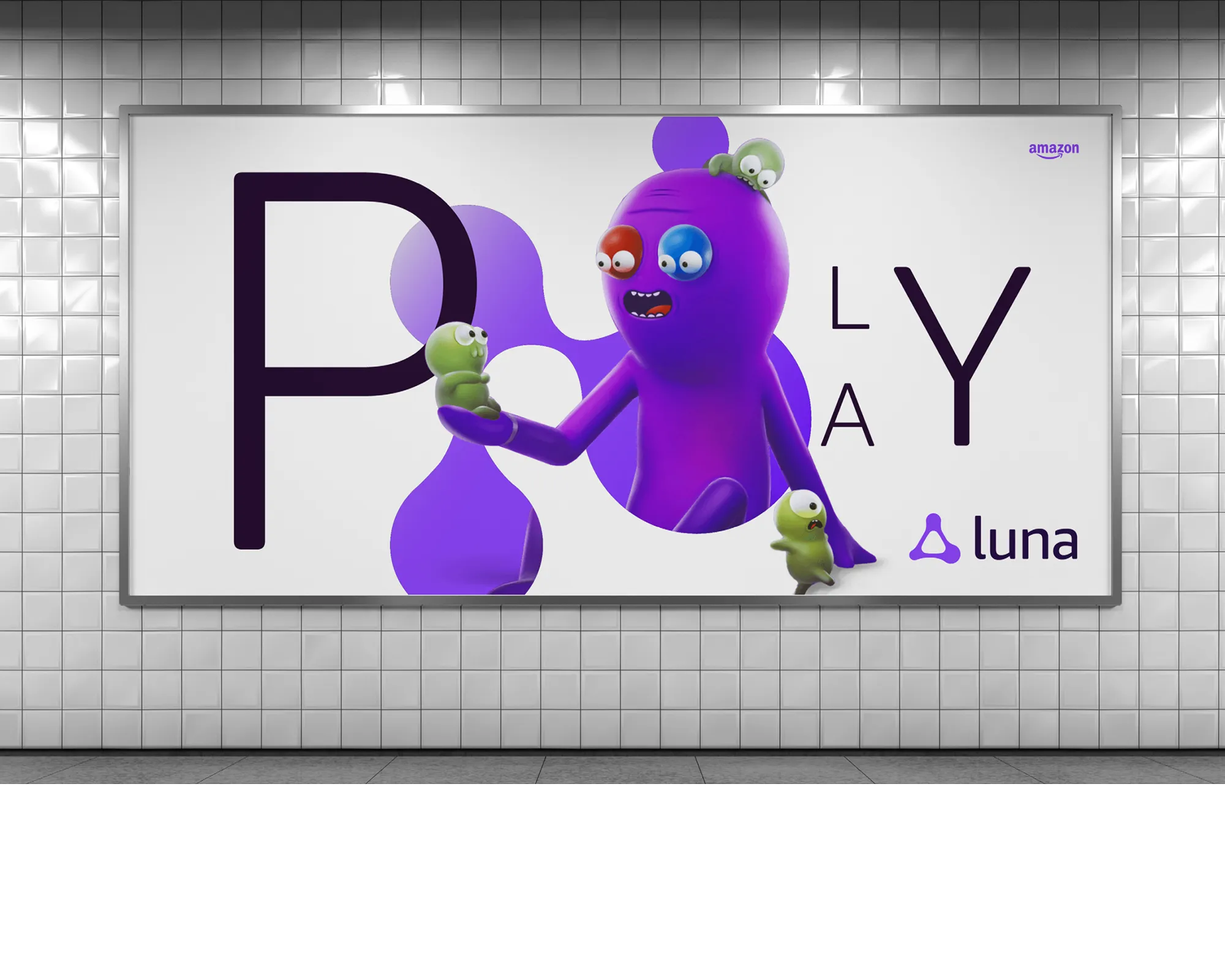 Outdoor subway ad for Amazon Luna