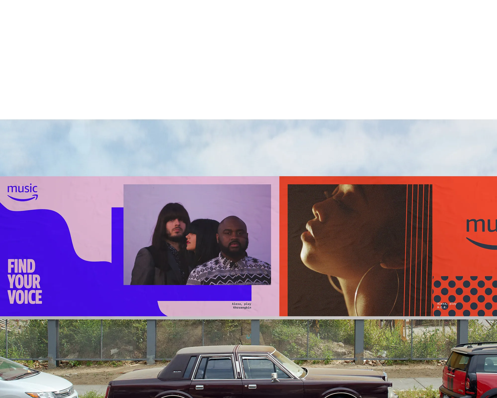Outdoor billboard ads for Amazon Music