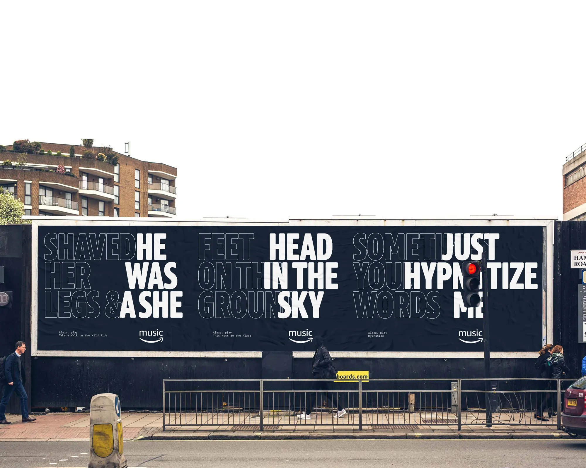 Outdoor billboard ad for Amazon Music 