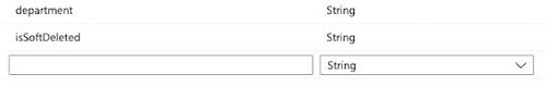 Screenshot showing department and isSoftDeleted being added