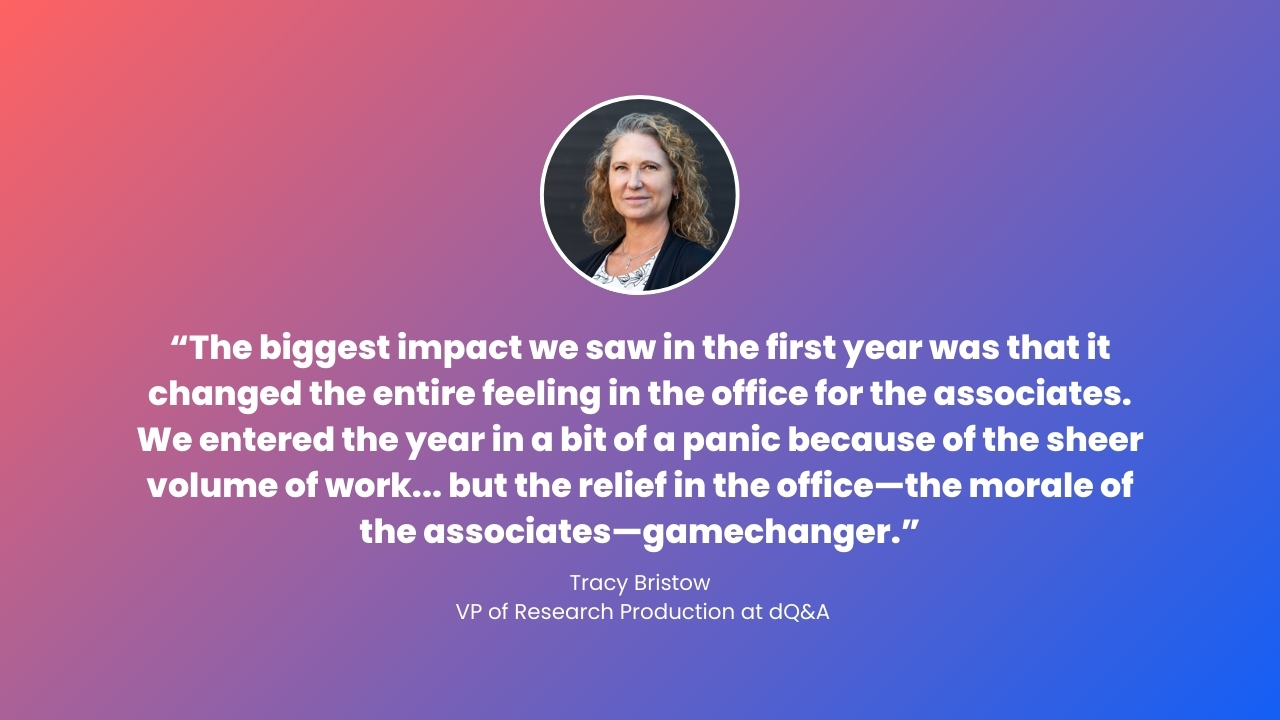 Tracy quote - case study - cut reporting time by 80%
