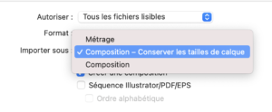 Importation - Composition, conserver les tailles de calques