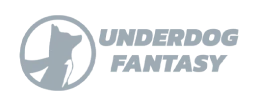 Underdog Fantasy logo with a stylized dog head inside a circle to the left of the text.