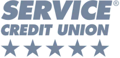 Service Credit Union logo with five stars beneath the text.