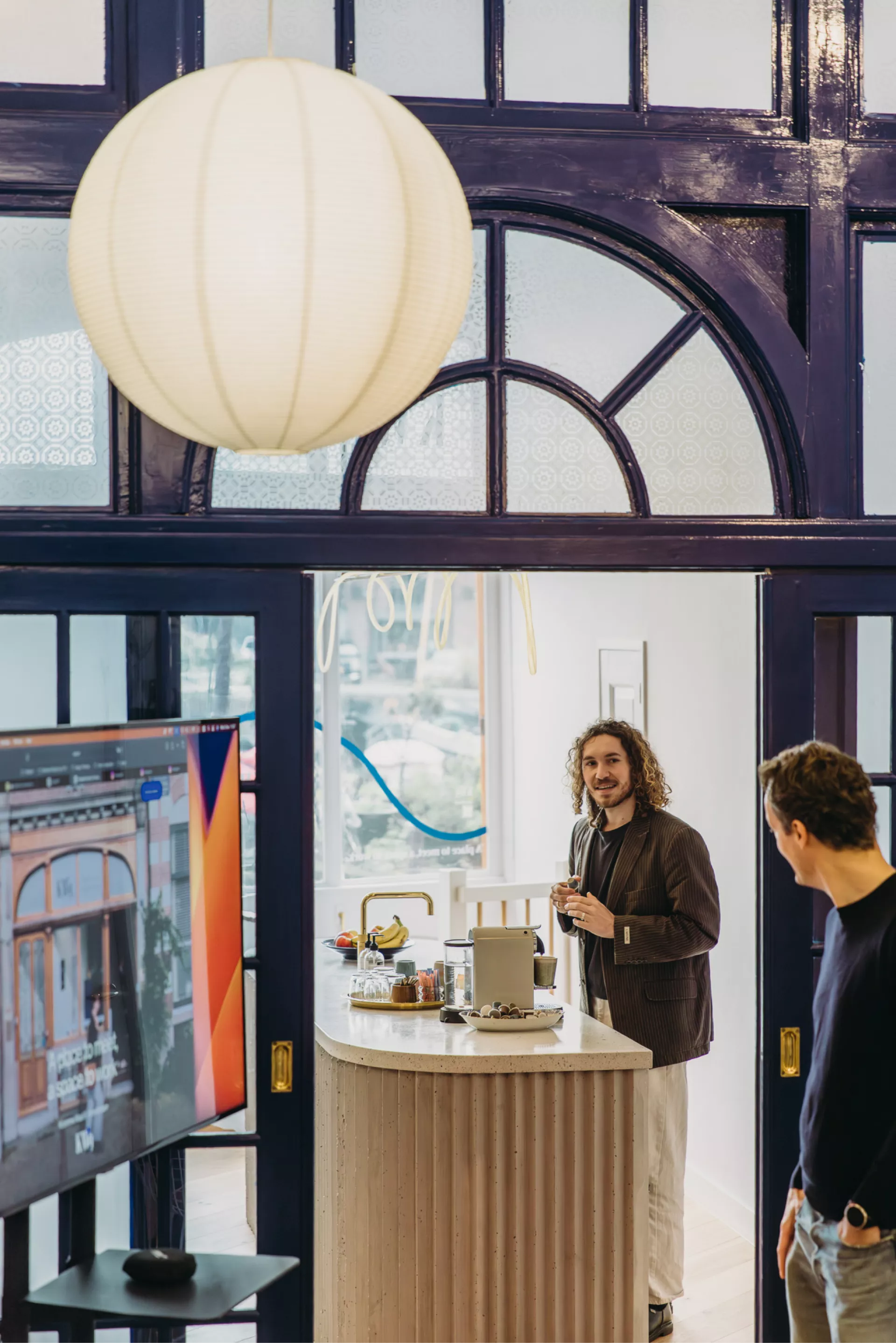 The meeting room on the ground floor with its own coffee bar entrance