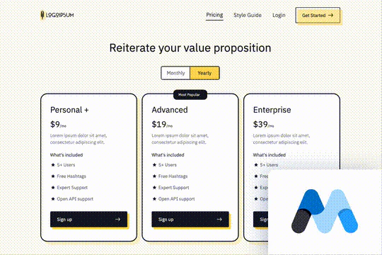 Recurring Billing Page Design